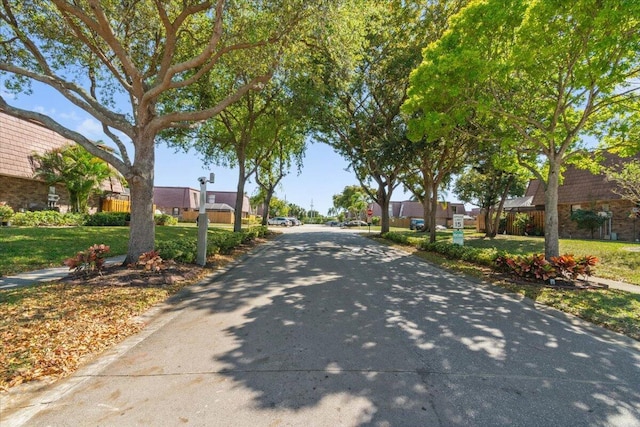 view of road featuring a residential view