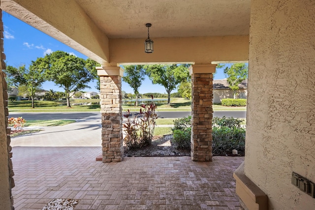 view of patio with a porch