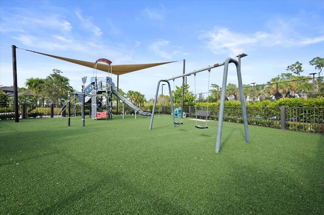 community playground with fence