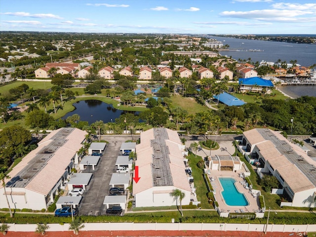 700 NE 20th Ln, Boynton Beach, FL 33435 - aerial view featuring a water view and a residential view
