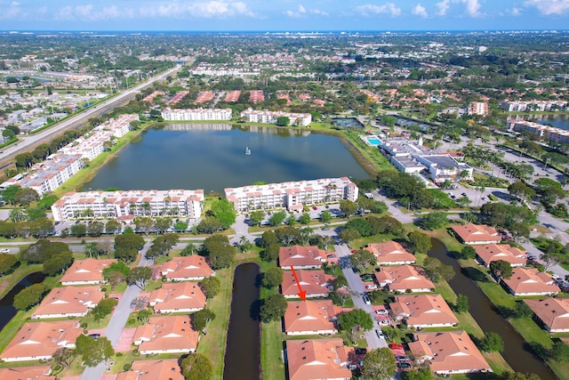 6438 Pointe Pleasant Cir, Delray Beach, FL 33484 - aerial view of property and surrounding area featuring a nearby body of water and nearby suburban area