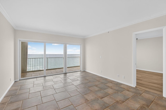 3101 S Ocean Blvd Unit 1002, Highland Beach, FL 33487 - spare room with crown molding and baseboards