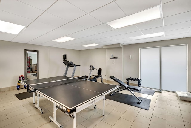 3101 S Ocean Blvd Unit 1002, Highland Beach, FL 33487 - playroom featuring a drop ceiling and baseboards