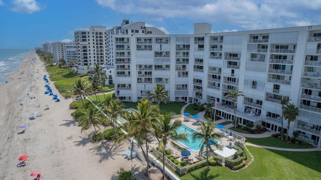 3101 S Ocean Blvd Unit 1002, Highland Beach, FL 33487 - view of apartment building / complex with view of water and beach
