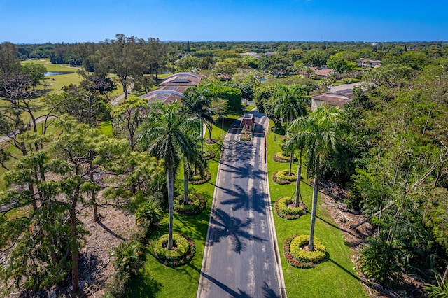 drone / aerial view with a forest view