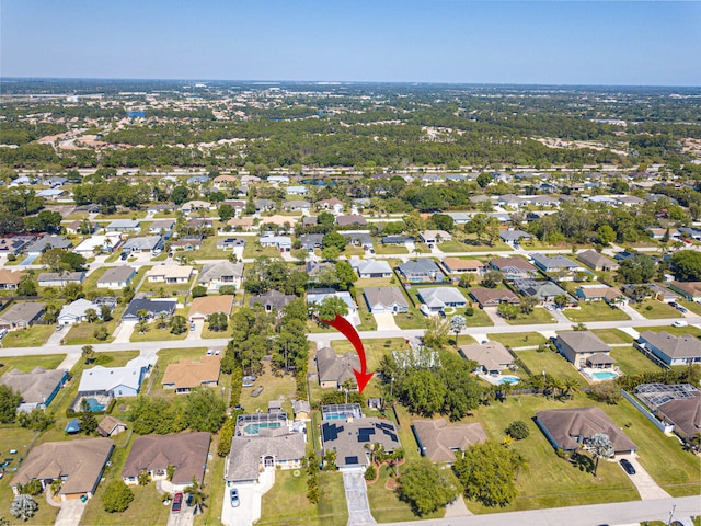 aerial view featuring a residential view