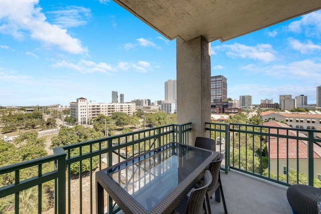 balcony with a city view