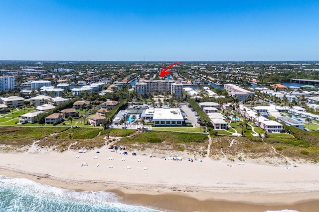 2000 S Ocean Blvd Unit 301, Delray Beach, FL 33483 - drone / aerial view with a water view, a city view, and a view of the beach