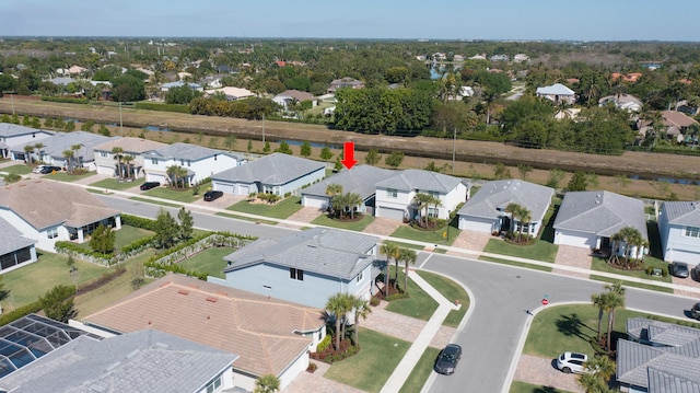 aerial view featuring a residential view