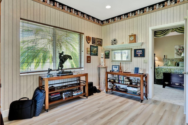 interior space with wood finished floors