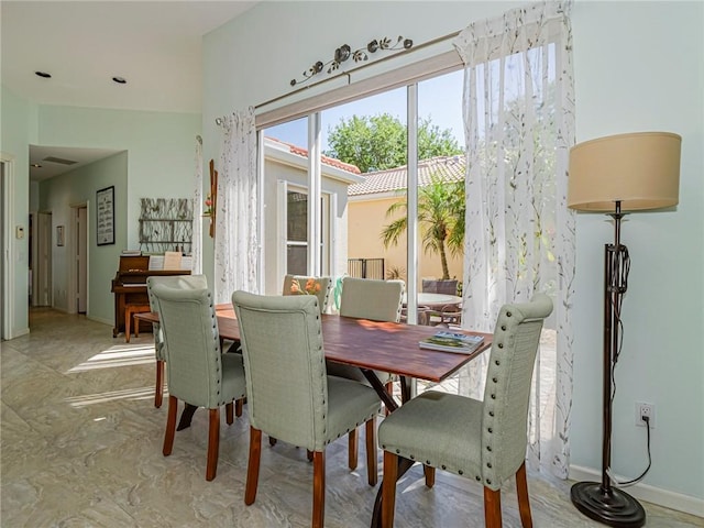 dining area with baseboards