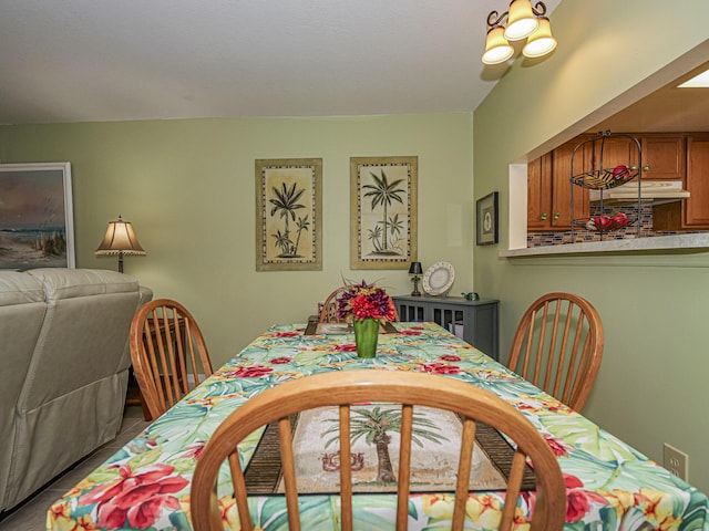 view of tiled dining room