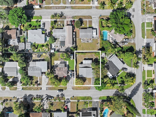 aerial view with a residential view