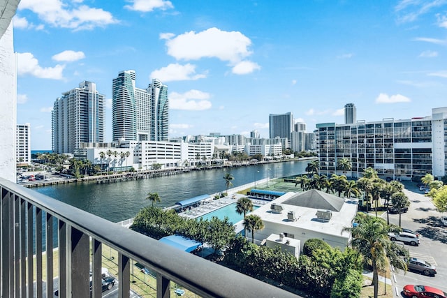 water view with a view of city