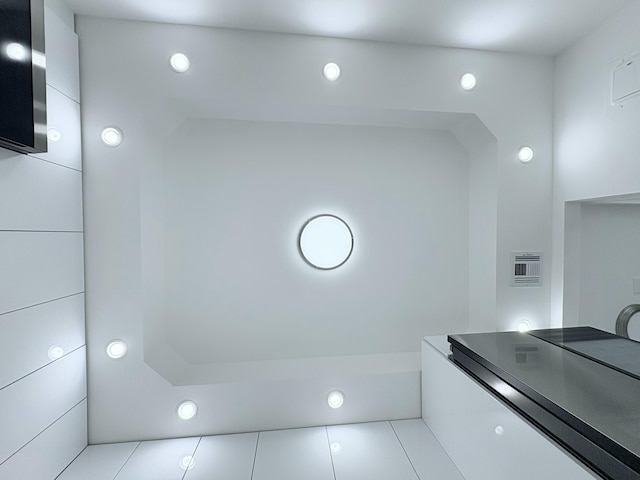 bathroom with recessed lighting