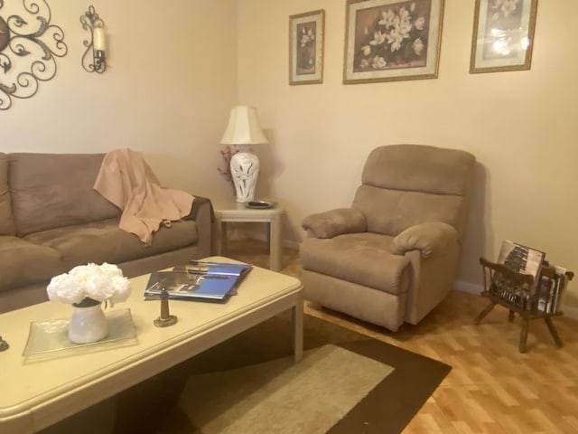 living room with wood finished floors