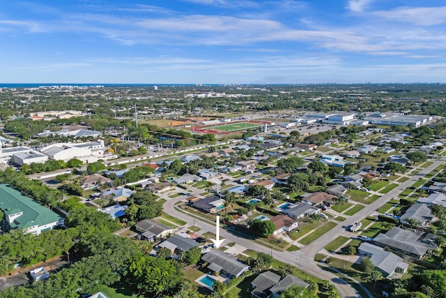 aerial view with a residential view