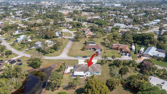 bird's eye view with a residential view