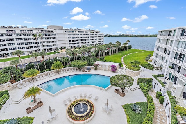 2760 S Ocean Blvd Unit 416, Palm Beach, FL 33480 - community pool with a water view and a patio