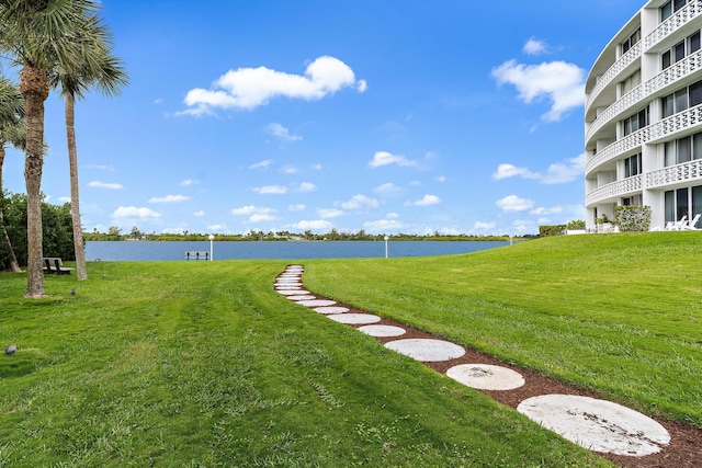 2760 S Ocean Blvd Unit 416, Palm Beach, FL 33480 - view of grassy yard with a water view