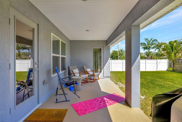 view of patio with a fenced backyard