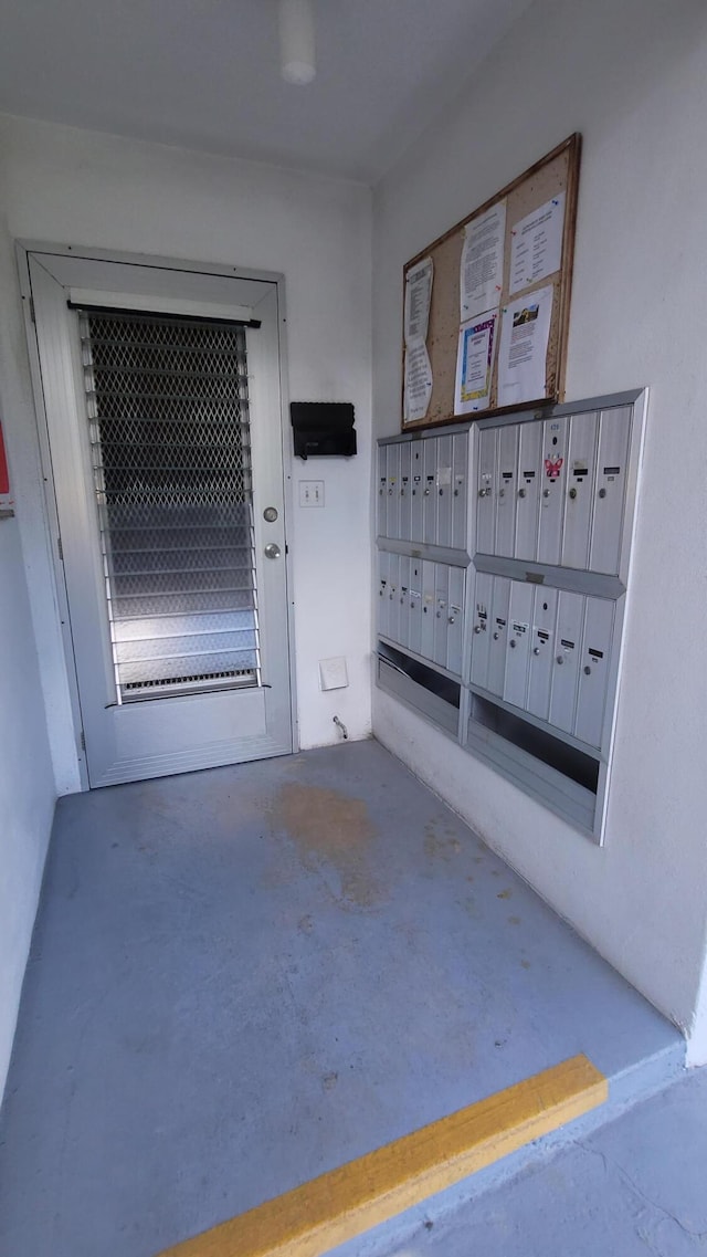 interior space featuring mail area