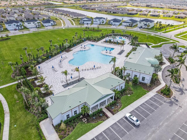 aerial view featuring a residential view