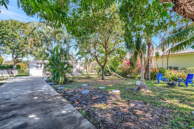 view of yard with fence