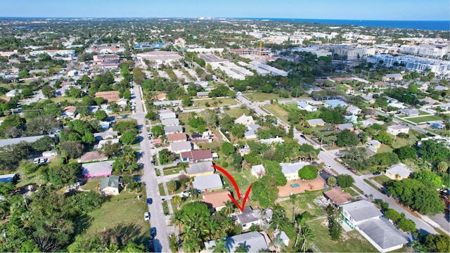 bird's eye view with a residential view