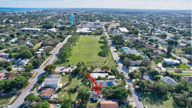 bird's eye view with a residential view