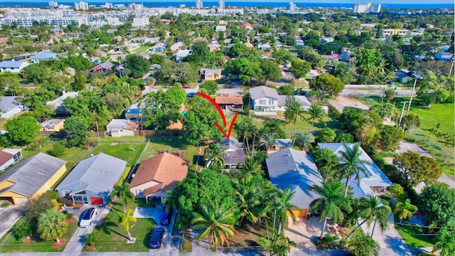 bird's eye view featuring a residential view