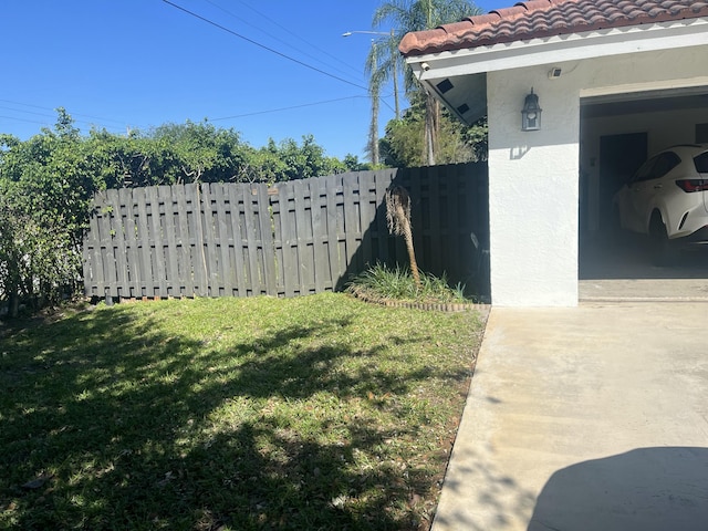 view of yard with fence