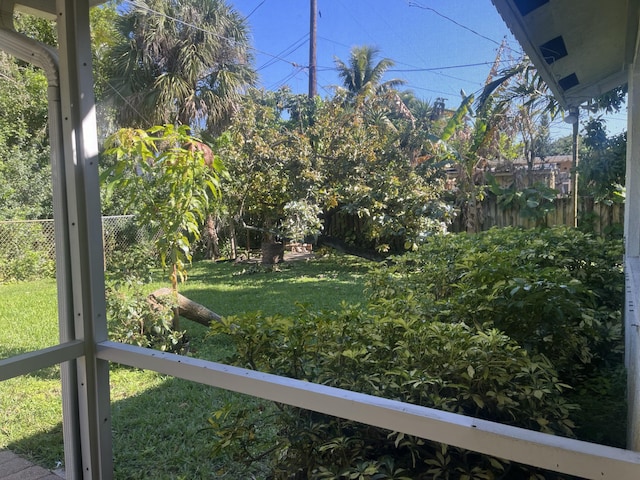 view of yard featuring fence