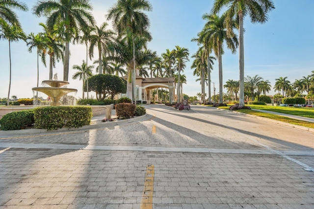 view of road featuring curbs and sidewalks