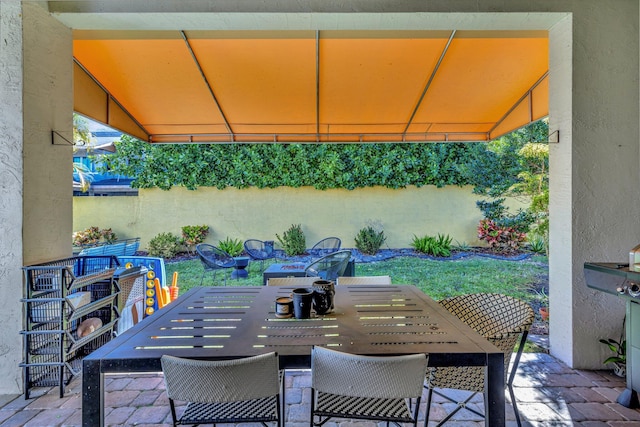 view of patio / terrace featuring outdoor dining space