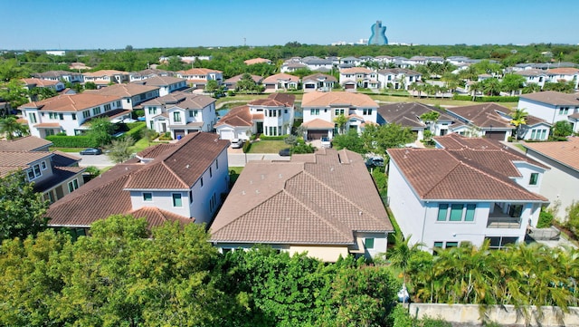 bird's eye view with a residential view