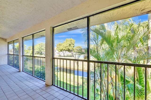 view of unfurnished sunroom