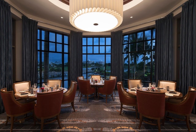 dining room featuring a high ceiling