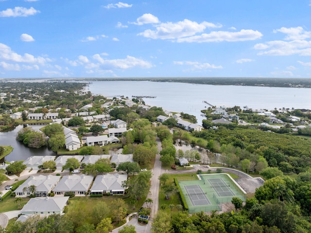 2010 NW Estuary Ct, Stuart, FL 34994 - aerial view of residential area featuring a large body of water