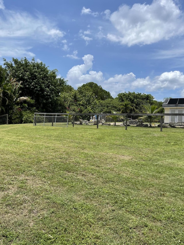 view of yard with fence