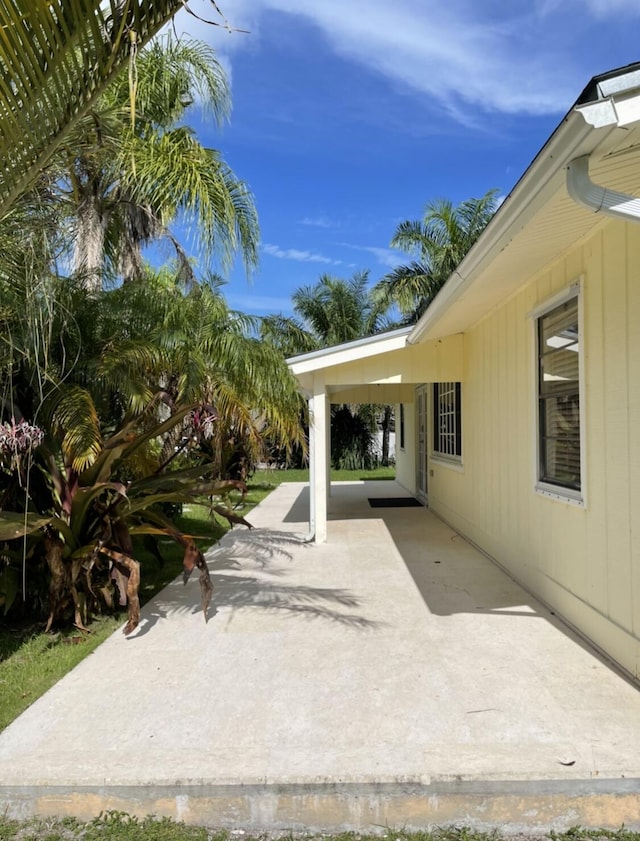 view of patio / terrace with a carport