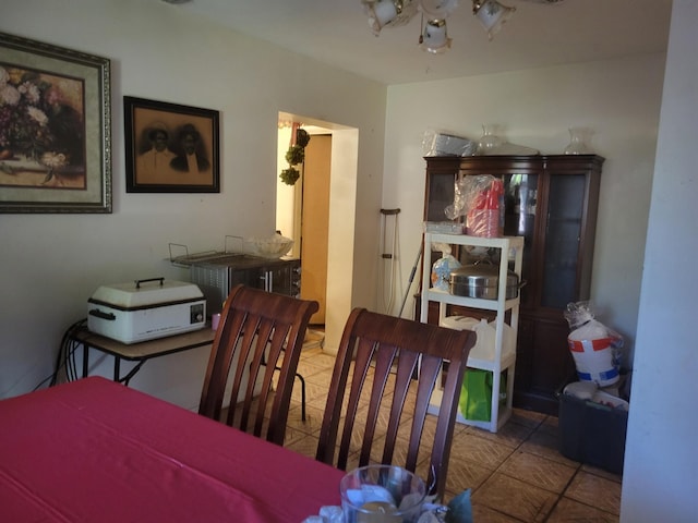 view of tiled dining area