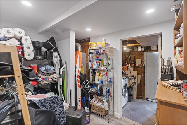 storage room featuring washer / dryer