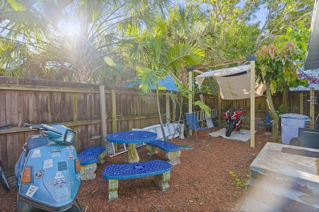 view of yard featuring a fenced backyard