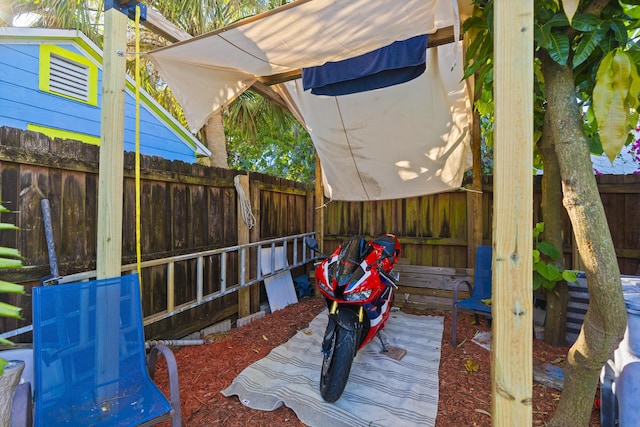 view of patio featuring a fenced backyard