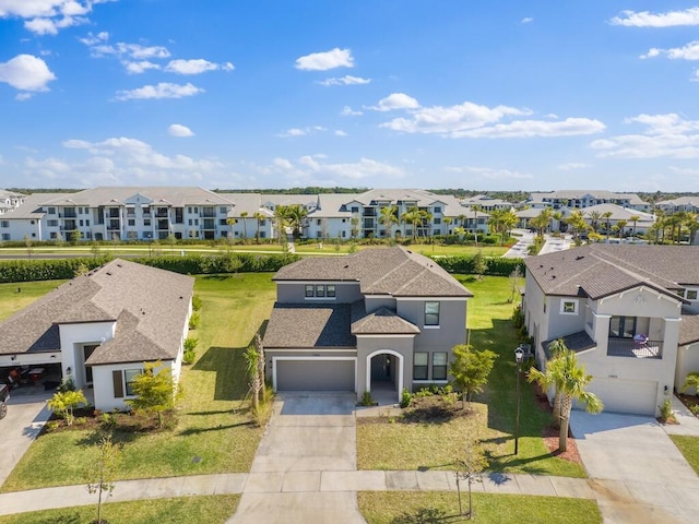 aerial view with a residential view