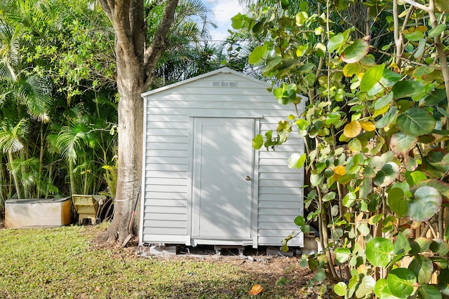 view of shed