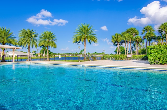 community pool with fence