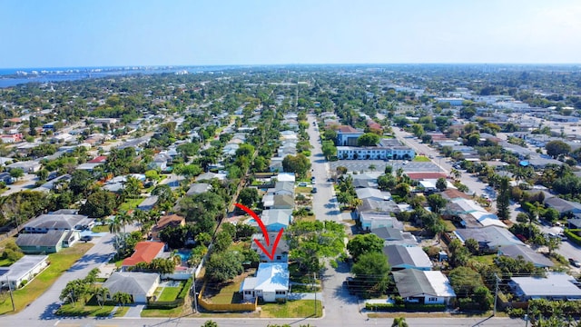 aerial view with a residential view