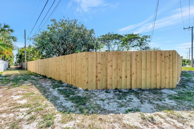 view of yard with fence